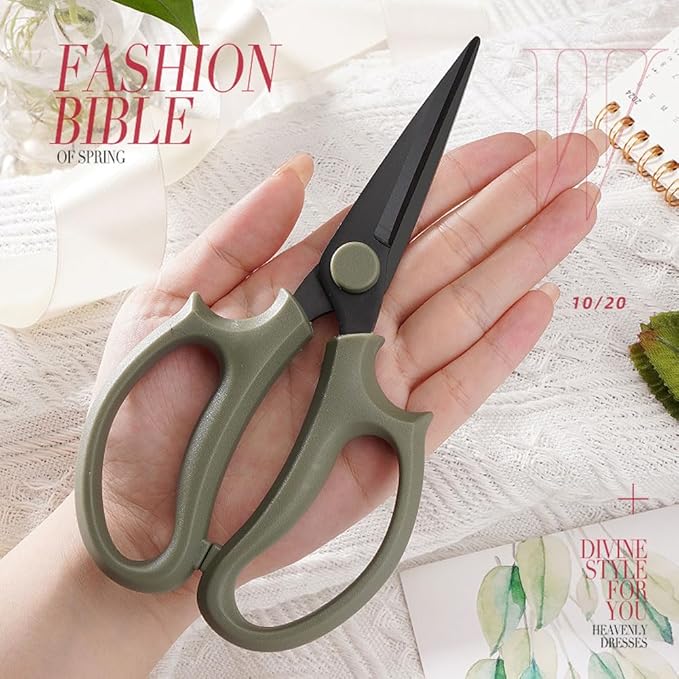 Garden Pruning Shears Scissors with Comfort Grip Handle, Premium Steel Professional Floral Scissors, Perfect for Arranging Flowers, Pruning, Trimming Plants, Gardening Tool (Pointed blue)