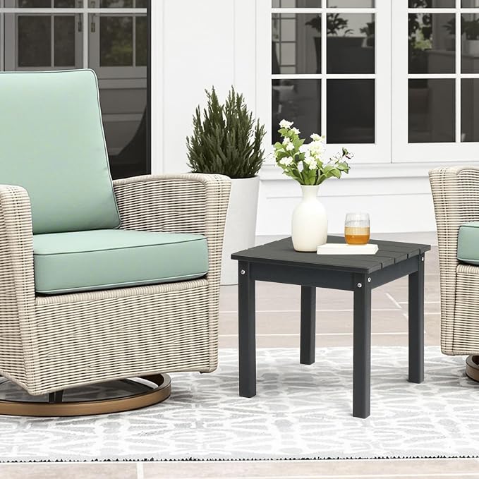 Adirondack Outdoor Side Table, 2-Tier Patio End Table, Small Outdoor Table Adirondack Side Tables