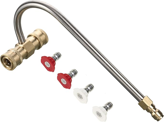 Tool Daily Gutter Cleaner Attachment for Pressure Washer, with 4 Nozzles Tips, 1/4 Inch Quick Connect, 4000 PSI