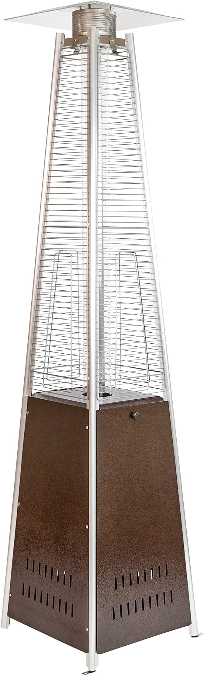 Flash Furniture Outdoor Patio Heater with Wheels - Bronze - 42,000 BTU - 7.5 Feet Tall - Stainless Steel - For Residential and Commercial Use, 90" High, Bronze