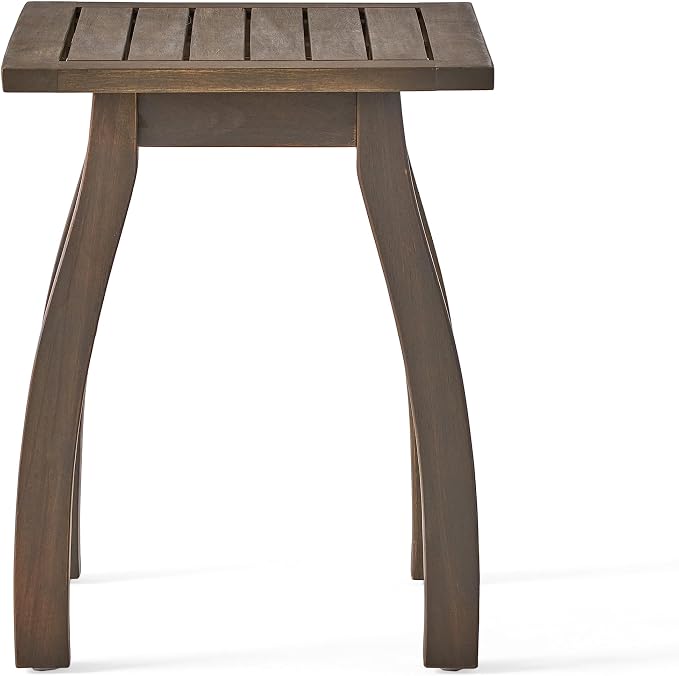 Merax Outdoor Acacia Wood Accent End Table Patio Coffeetable for Backyard,Garden,Poolside,Balcony