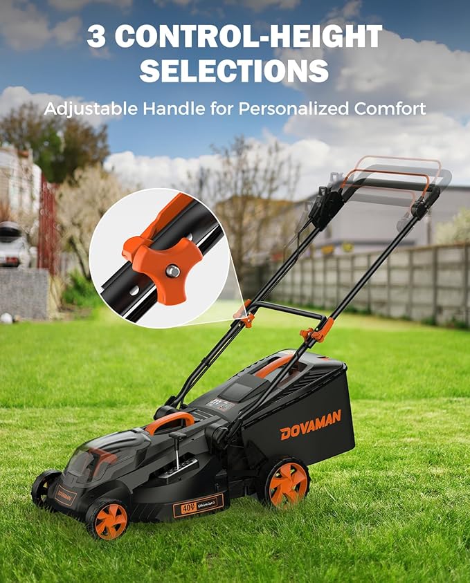 40V 19" Cordless Lawn Mower, Brushless Push Lawn Mower w/ 13.2Gal Bag, 98% Grass Collection, 3-Step Quicker Foldable, 6-Position Height Adjustment Meets Various Cutting Needs