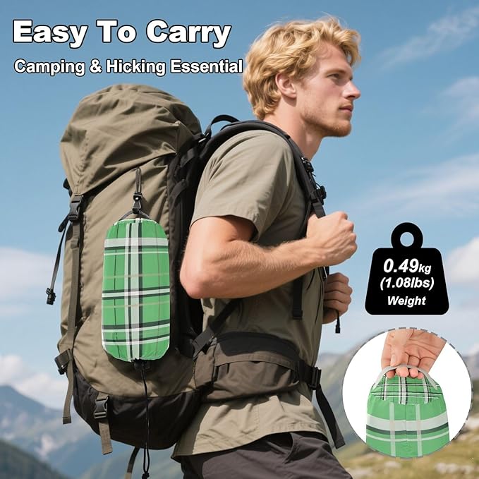Black White Green Checkered Plaid 330lb Capacity Outdoor Hammock with Portabl Carry Bag Backyard Hammock for Camping Travel Accessories hamacas para adultos
