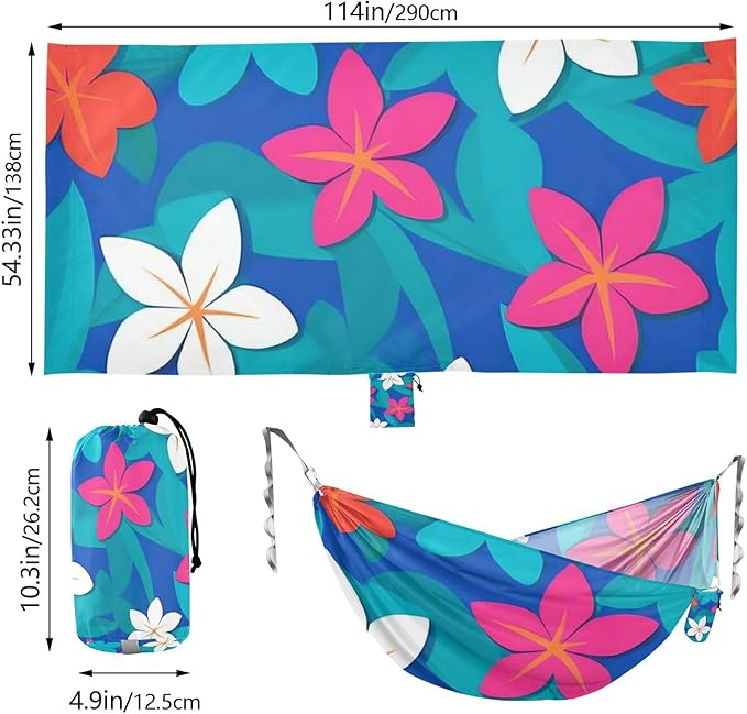 Summer Fresh Vivid Flowers 330lb Capacity Hammocks for Camping with Portabl Carry Bag Swing Hammock for Indoor Outdoor Patio soporte para hamacas para adultos