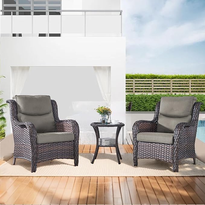 22*24*4in Outdoor Patio Cushions, 5 Pieces Grey Smile Back Cushion | High Back Patio Cushions, Water-Resistant, Reversible, Removable Cover, Stain-Resistant, for Patio Chairs Sofa Couch