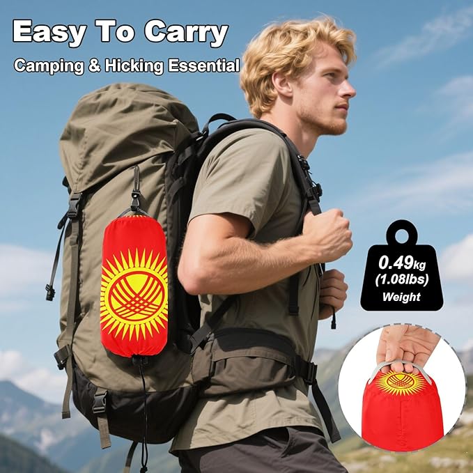 National Flag of The Kyrgyz Republic Hammocks with Portabl Carry Bag Backyard Hammock for Indoor Outdoor Patio