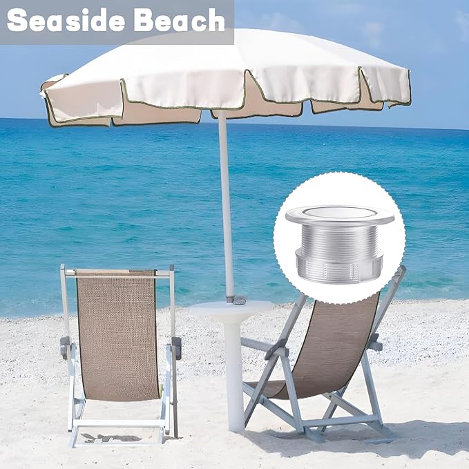Prudiut Patio Table Umbrella Hole Ring Plug Cap Set, Outdoor Parasol Table Hole Cover Insert Thicker Patio Table Hole Plug Ring for Outdoor, Patio, Yard, Garden, Camping, Pool