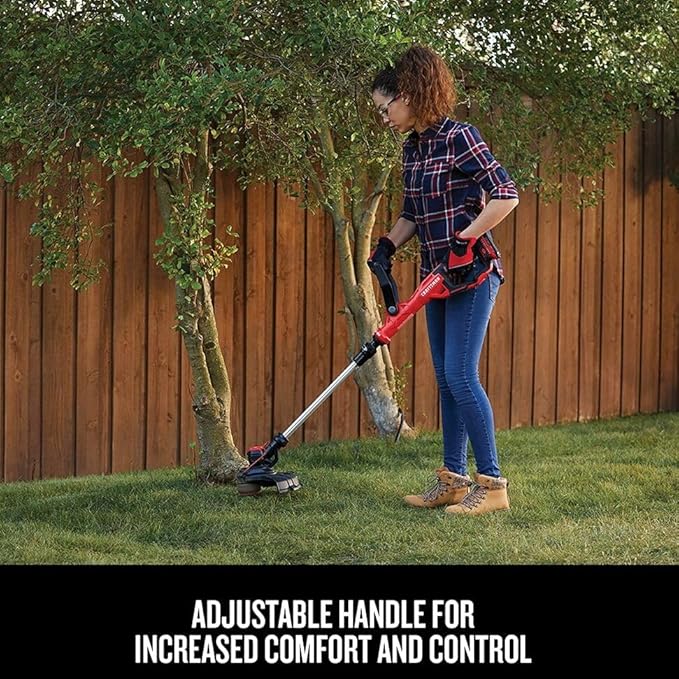 CRAFTSMAN V20 Weed Wacker Cordless String Trimmer and Edger, Weed Eater Includes 2.0 Ah Battery and Charger, Lightweight, Extended Runtime, 2 Speed (CMCST900D1)