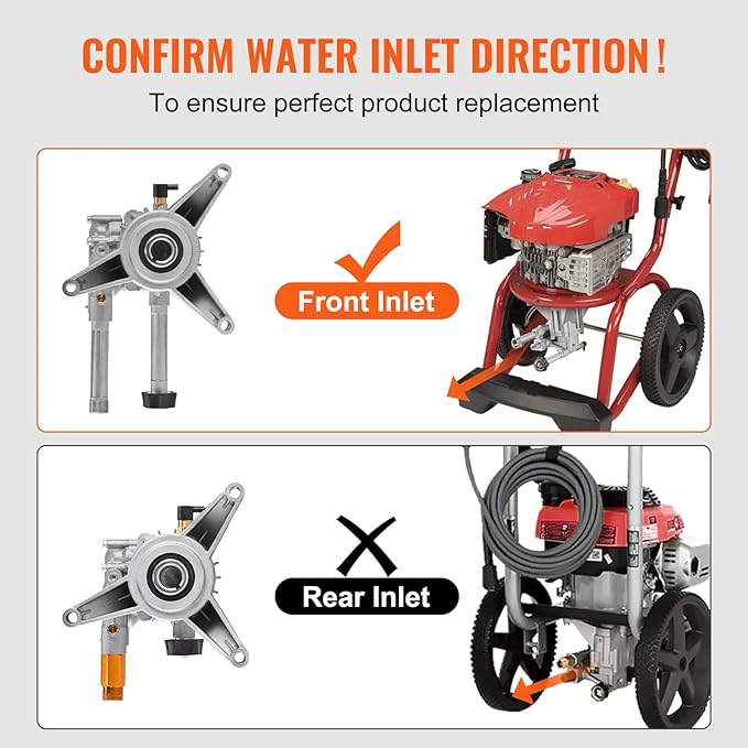 Happybuy Pressure Washer Pump, 7/8" Shaft Vertical, 3100 PSI, 2.5GPM, Replacement Power Washer Pumps Kit with 5 Nozzles, Hardware and Siphon Tube, Compatible with Honda, Troy Bilt, PowerStroke
