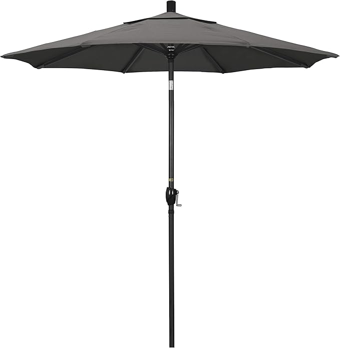 California Umbrella 7.5' Round Aluminum Market Umbrella, Crank Lift
