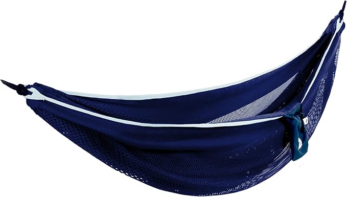 Vivere Double Polyester Mesh Hammock - 400 lb Capacity (Navy/Turquoise)