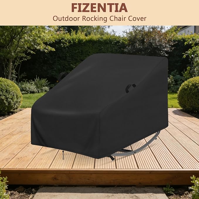 Oversized Double Rocking Papasan Chair Cover 31" - Waterproof 420D Oxford Fabric Patio Chair Cover with Drawstring, Buckles & Handles - Heavy Duty Weather Resistant Cover