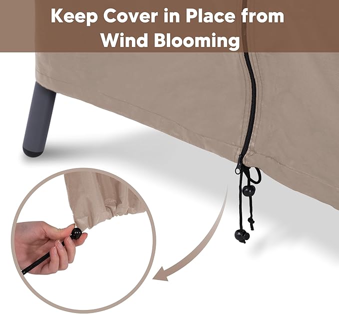 SUNCREAT Lawn Egg Chair Cover, Patio Rain Cover for Indoor Outdoor Chair, Medeium Size, Brown