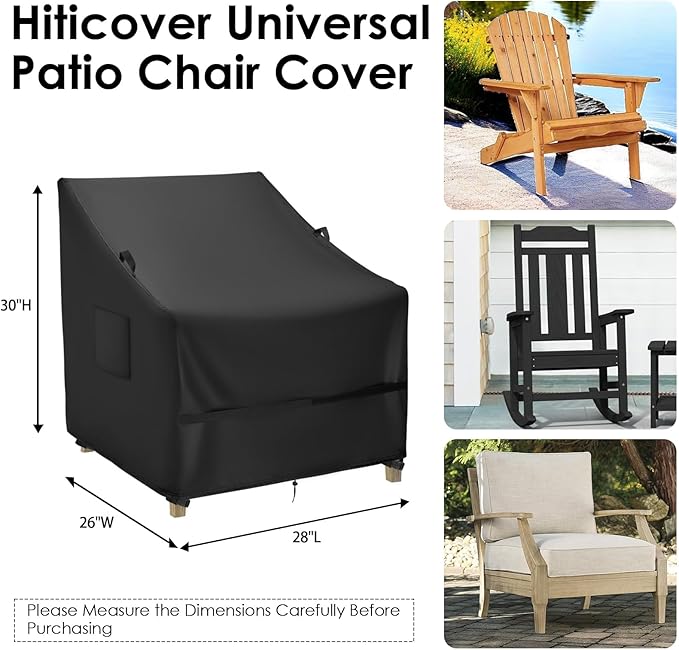 Outdoor Patio Chair Covers, 2 Pack Waterproof Lawn Chairs Covers for Outdoor Furniture, Outside Seat Chair Cover for Winter - 28 x 26 x 30 Inch