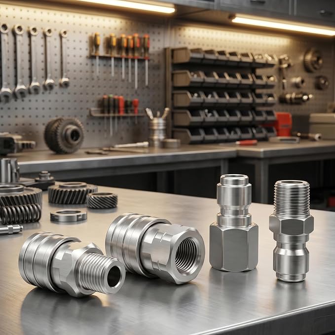 TAISHER 1PCS 304 Stainless Steel Pressure Washer Adapter Kit, NPT Quick Connect Fittings, 1/4" NPT Thread