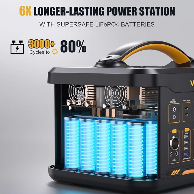 VTOMAN Jump 1800 Portable Power Station with 200W Solar Panel, 1800W/1548Wh LiFePO4 Battery Solar Generator with 1800W Constant-Power, PD 100W Type-C, Capacity Expandable for Camping, Home Backup