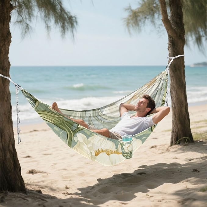 Vintage Flowers Pattern 330lb Capacity Outdoor Hammocks with Hanging Rope Rope Hammock for Outside Beach Patio Garden soporte para hamacas para adultos