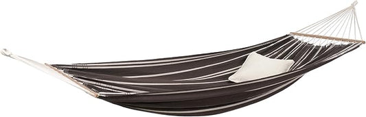 Brasilia Hammock, Handwoven, Polyester/Cotton Blend, Mocha, Single Size, Spreader Bar, 122" L X 55" W, Holds up to 330lbs