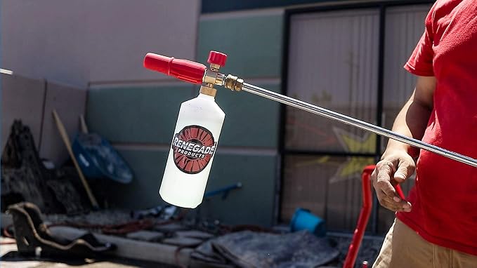 Renegade Products Foam Cannon Used in Automotive Detailing for Pressure Washer with 1/4" Quick Connect