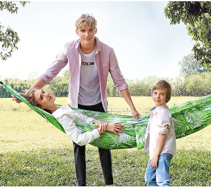 Outdoor Hammock Anti-Rollover Travel Camping Portable Hammock Hanging Chair Outdoor Portable Camping Travel Equipment (Color : Green)