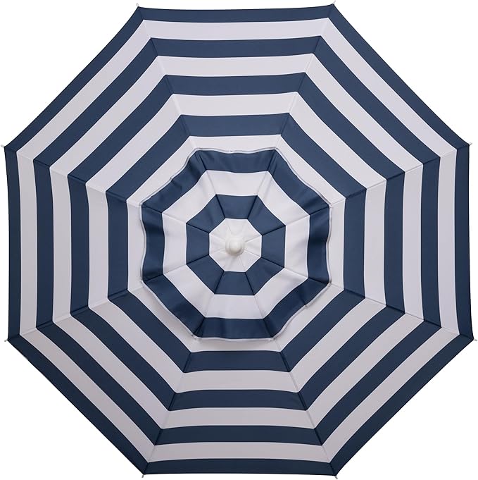 PICNIC TIME 5.5 Ft Portable Beach Umbrella, Lightweight UV Protection Sunshade with Tilt Pole & Carry Bag, Outdoor Canopy Umbrella for Beach, Sand, Pool, Patio, Camping, Travel, or Backyard Shade, (Blue & White Stripe)