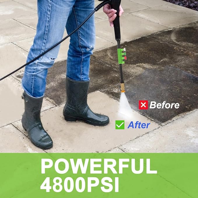 4800PSI Electric Pressure Washer 2026 New 4.0GPM Potable Power Washer with 33FT Pipe, 4 Nozzles, Best for Home/Cars/Fences/Windows, Blue