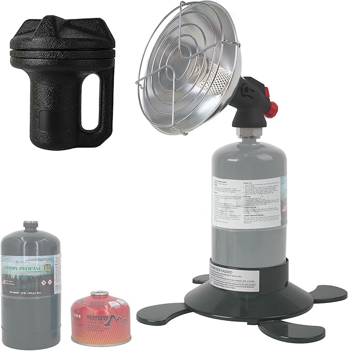 Portable Propane Heater For Outdoor, Fishing, Camping Either 1lb Propane Cylinder or ISO-Butane Adapted (PH001PRO)