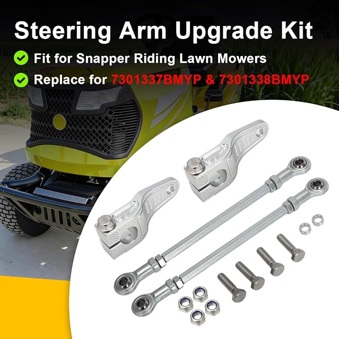 MOTOQUEEN for Snapper Riding Lawn Mowers Steering Arm Upgrade Kit, Replace for 7301337BMYP & 7301338BMYP