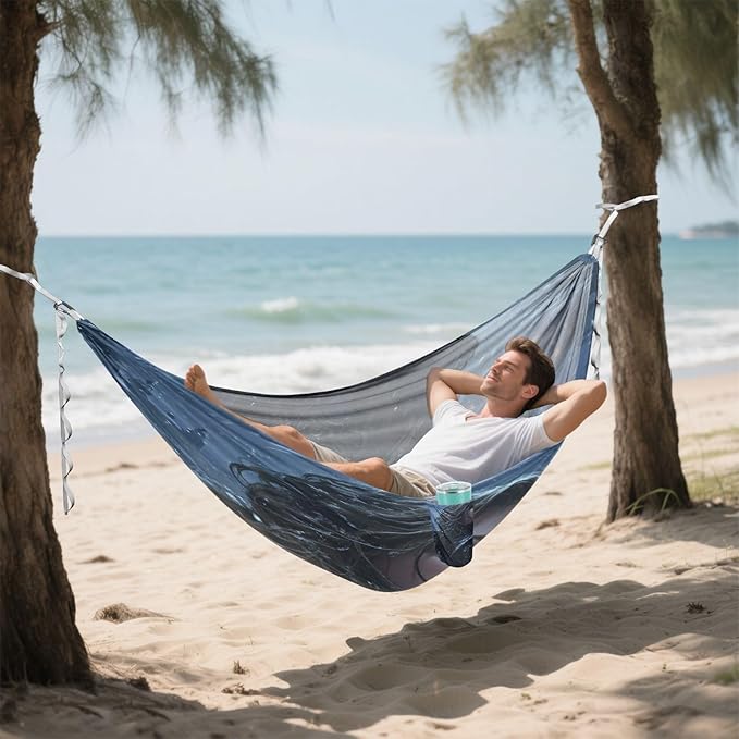 Game Anime Winter Playroom Outdoor Hammock with Tree Straps Hanging Hammock for Outside Beach Patio Garden