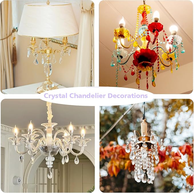 10pcs 38mm Crystal Suncatcher Pendants Chandelier Parts Decor | Crystal Sun Catcher, 38mm Hanging Crystal, Chandelier Parts, Prism Pendants with Hook, Crystal Christmas Ornaments Home Decor