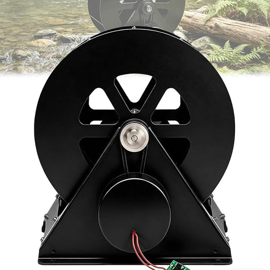 Low-Speed Waterwheel, Water Turbine Generator, Hydro Water Wheel Generator, Compact Generation Structure for Outdoor Rivers, Ponds and Rural Daily Water Supply Use(50w)