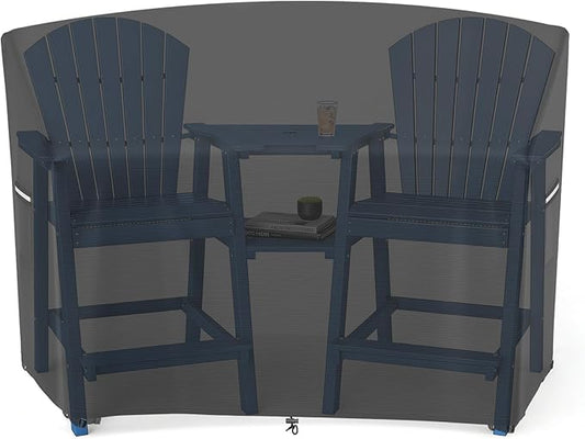 AKEfit Tall Adirondack Chairs Set Cover, 600D Oxford Fabric Adirondack Chair Covers Waterproof , Outdoor Chair Cover with Buckles & Drawstring, All-Season Protection (82"W x 30"D x 47"H, Black)