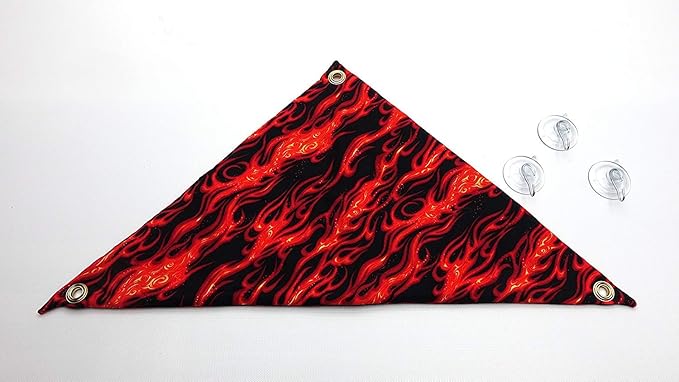 Hammock for Bearded Dragons, Flames Fabric with Suction Cup Hooks