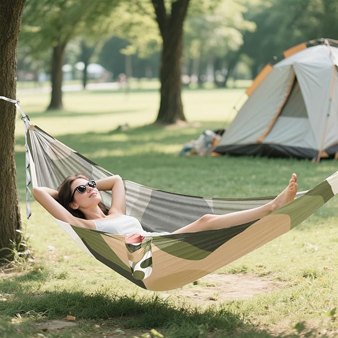 Camouflage Green White 330lb Capacity Outdoor Hammock with Hanging Rope Indoor Hammock for Outside Beach Patio Garden hamacas para Patio