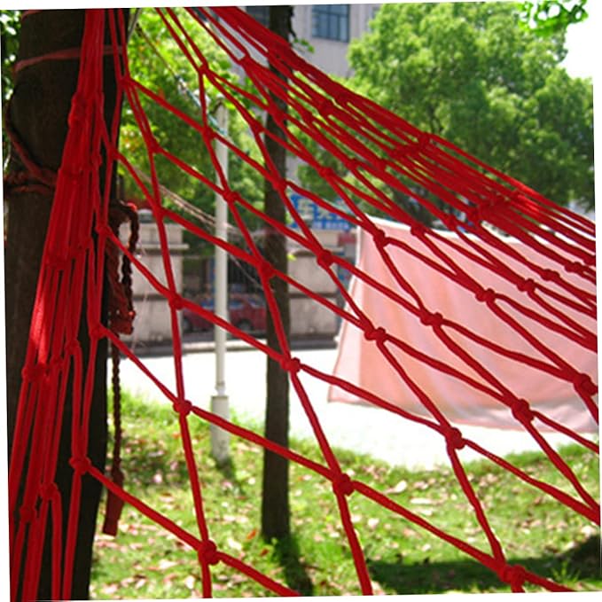 GANAZONO Strong Nylon Rope Mesh Hammock Lightweight Portable Hanging Bed for Camping Hiking Picnic Traveling Outdoor Leisure Bed