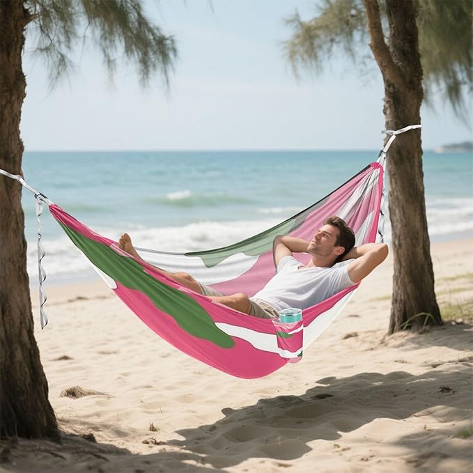 Red Camouflage Pattern 330lb Capacity Camping Hammocks with Hanging Rope Rope Hammock for Indoor Outdoor Patio Silla hamacas para adultos