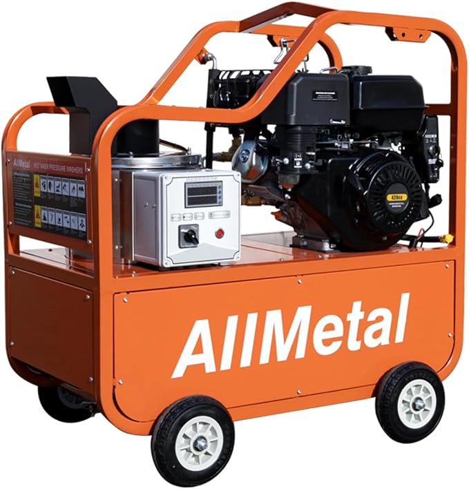 4000 PSI Hot Water Pressure Washer, 4.0 GPM, 420cc Gas Engine with AR Pump, Commercial Heavy-Duty Power Washer for Trucks, Machinery, Concrete, Industrial Grease Removal