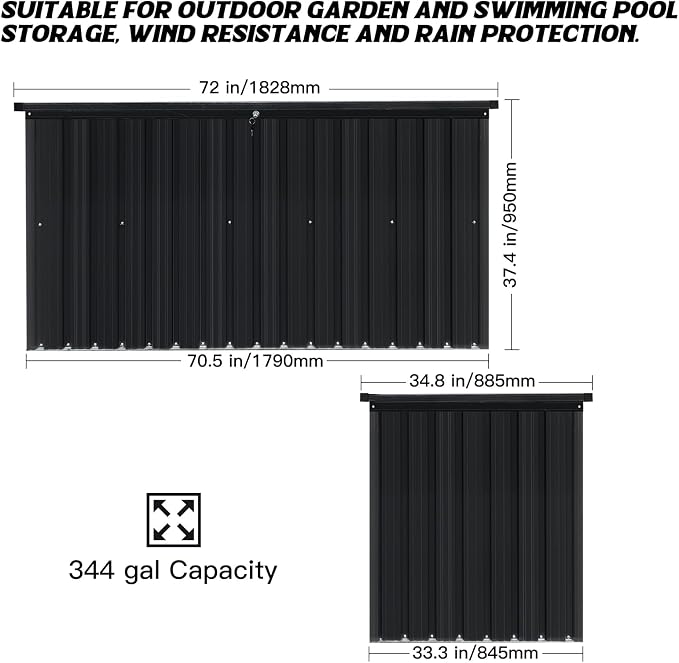 GOWE Metal Storage Box Store Large Out Door Use