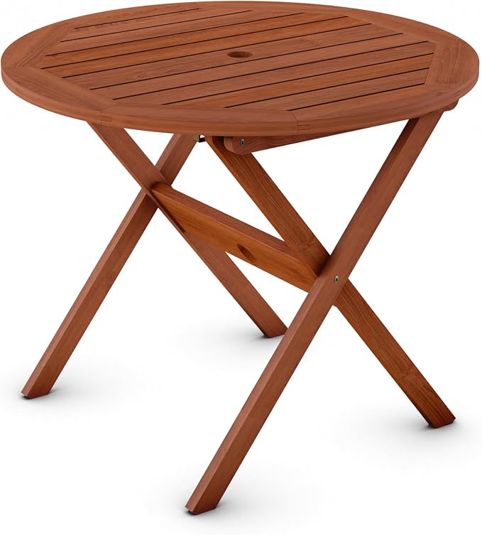 Urban Elements Melbourne 3-Piece Patio Furniture Set | Solid Wood | Backyard Furniture, Outside Table and Chairs, Round Outdoor Bistro Set, White