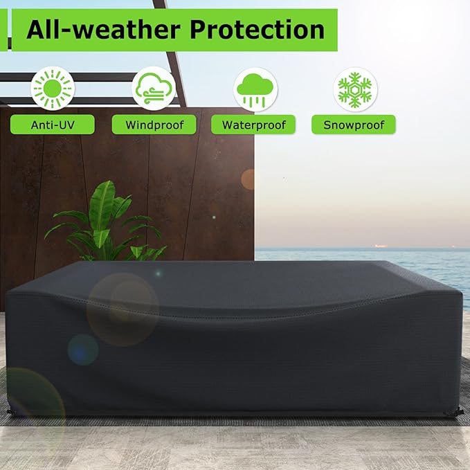 Patio Furniture Covers Waterproof, Heavy Duty 600D Outdoor Furniture Covers for Outside Sectional Sofa Set,Tear Resistance and Anti-UV, Black,78"L x 78"W x 33"H