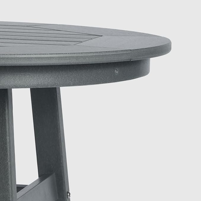 WestinTrends Malibu Outdoor 35" HDPE Round Patio Bar Height Table, Gray