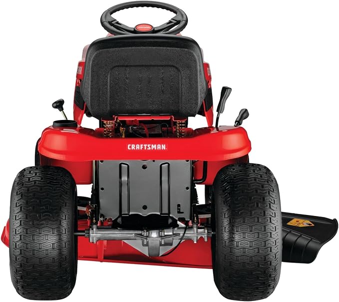 CRAFTSMAN 42" Gas Riding Lawn Mower with 17.5 HP* Briggs and Stratton Single-Cylinder Engine, Gas Lawn Tractor with 7-Speed Transmission, Red/Black (13AN77XSA93)