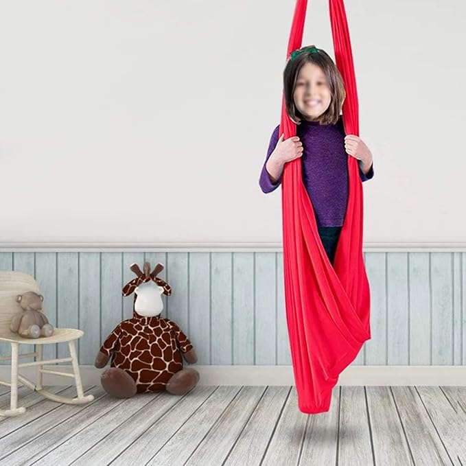 Elastic Indoor Therapy Swing Children's Cuddle Hammock Ideal Snuggle Swings Hammocks for Teens Autism ADHD and Aspergers Therapy Up to 200kg (Color : Purple, Size : 150 x 280 cm)