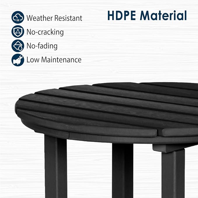 nalone Outdoor Bar Table and Chairs Set, HDPE Bar Table with Bar Stools Set of 2, Patio Table Pub Height Dining Table for Deck, Porch, Backyard, Garden
