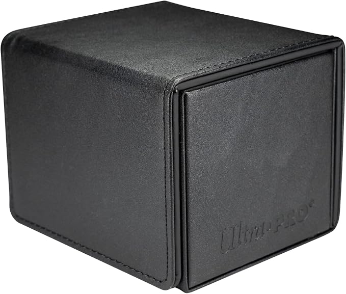Ultra Pro - Vivid Alcove Edge Deck Box (Black) - Stores & Protects Up To 100 Standard Size Collectible, Baseball, Gaming, Sports or Any Standard Size Cards In You Collections