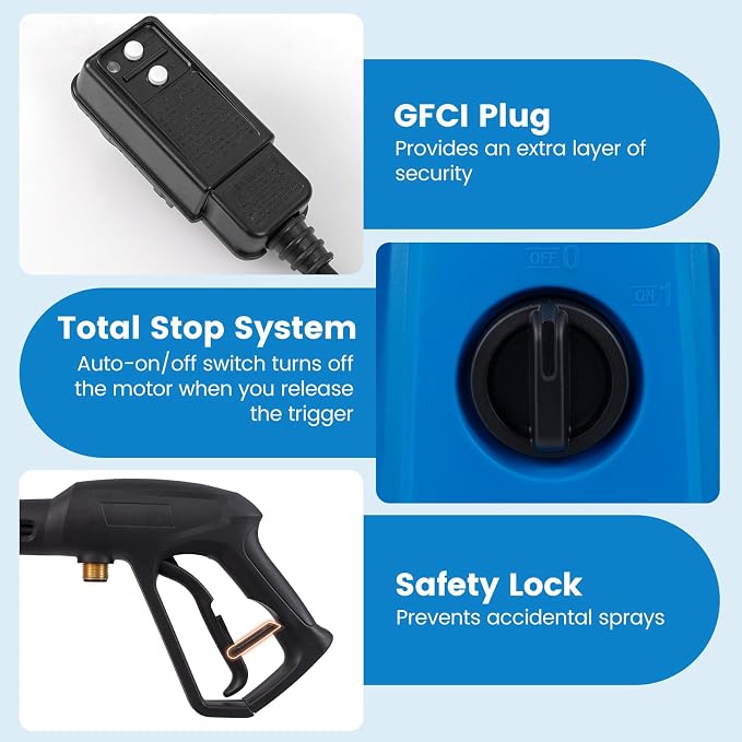 COSTWAY Electric Pressure Washer, Max 1900 PSI 1.8 GPM Power Washer with 4 Nozzles, Foam Bottle & Spray Gun, Portable Pressured Cleaner with 35.5 ft Power Cord & 20 ft Hose for Cars, Siding, Driveways