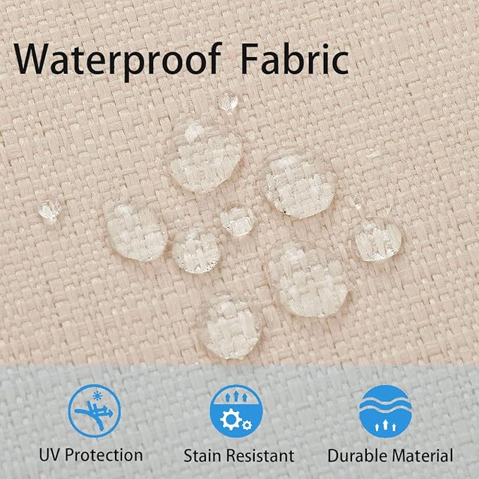 FUNHOME Outdoor Cushion Covers 24 x 24 x 4 inch,Set of 2,Non-Slip Grips Bottom,Replacement Cushion Covers for Garden Patio Furniture Couch Chair,Fade-Resistant Slipcover Only,No Insert(Antique Beige)