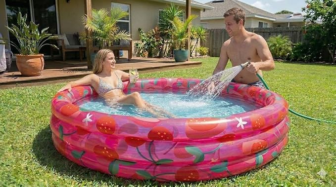 POOLCANDY Inflatable Sunning Pool Strawberries & Cherries