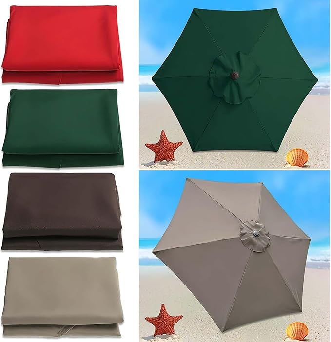9ft Patio Umbrella Replacement Canopy for 8 Rib, Outdoor Table Market Yard Umbrella Replacement Top Cover (Canopy Only),Blue White