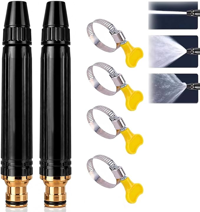 Home High-Pressure Car Wash Water Gun with Booster Nozzle, Home High-Pressure Car Wash Water Gun with Booster Nozzle and Hose, for Watering Plants and Vegetables, and Car Washing (2PCS)